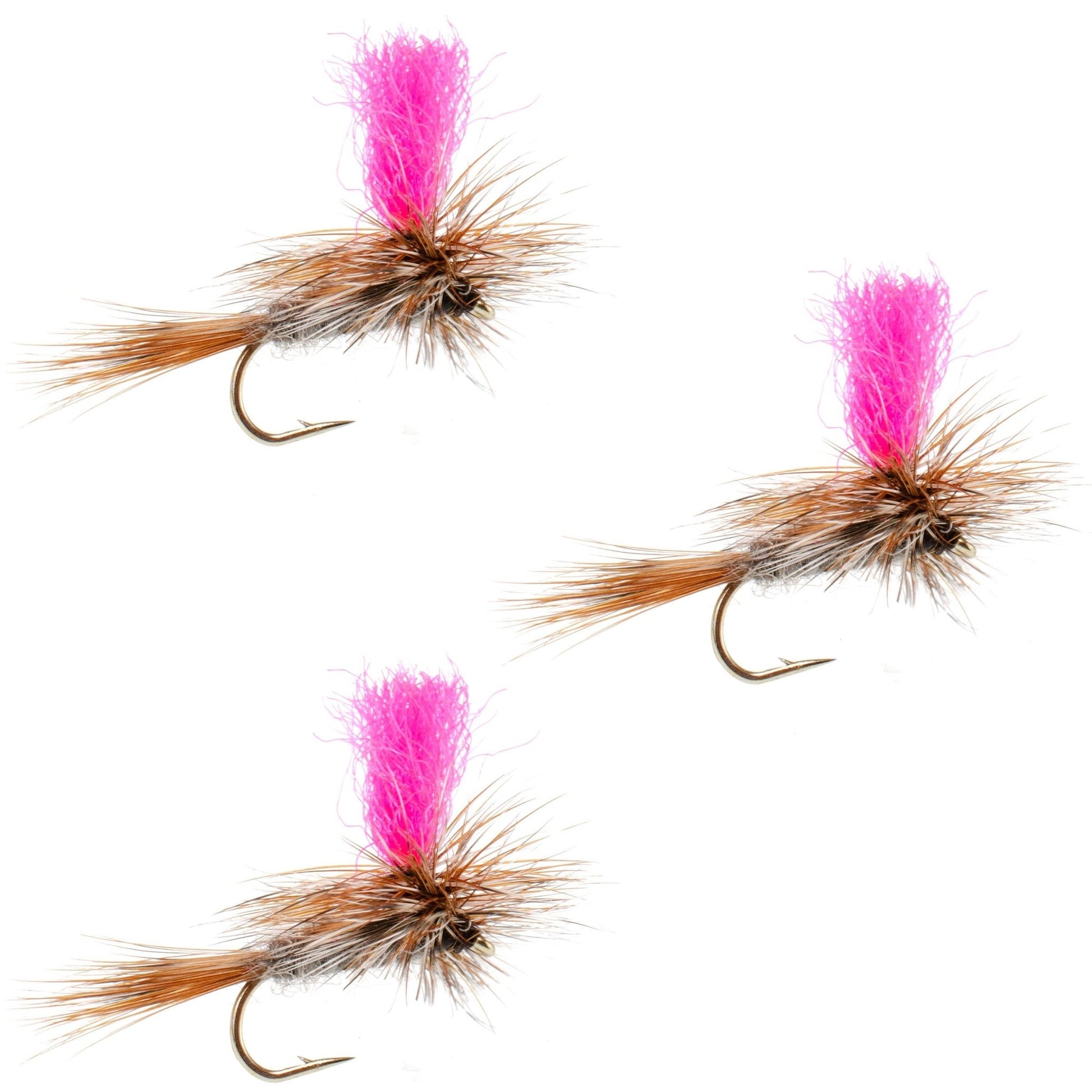 3 Pack Adams Hi - Viz Parachute Classic Dry Fly - Hook Size 16 - Hazy Fly Fishing