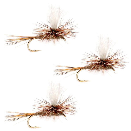 3 Pack Adams Parachute Classic Dry Fly - Hook Size 14 - Hazy Fly Fishing