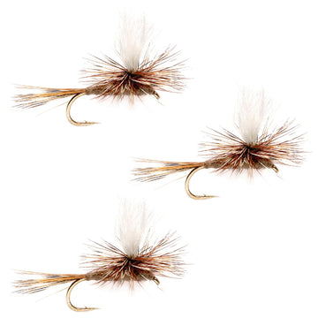3 Pack Adams Parachute Classic Dry Fly - Hook Size 14 - Hazy Fly Fishing