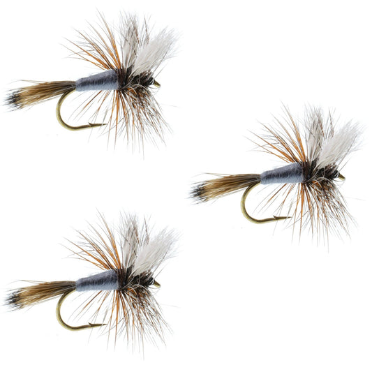 3 Pack Adams Wulff Classic Dry Fly - Hook Size 10 - Hazy Fly Fishing