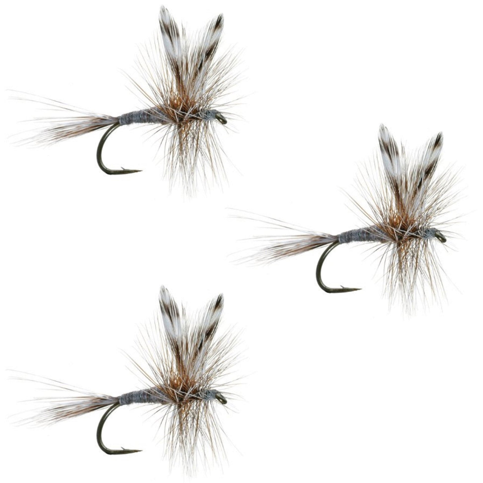 3 Pack Barbless Adams Classic Dry Fly - Hook Size 12 - Hazy Fly Fishing