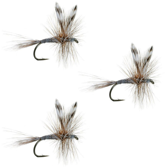 3 Pack Barbless Adams Classic Dry Fly - Hook Size 16 - Hazy Fly Fishing