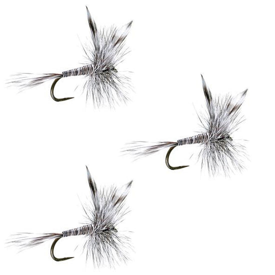 3 Pack Barbless Mosquito Classic Trout Dry Fly Fishing Flies - Hook Size 12 - Hazy Fly Fishing