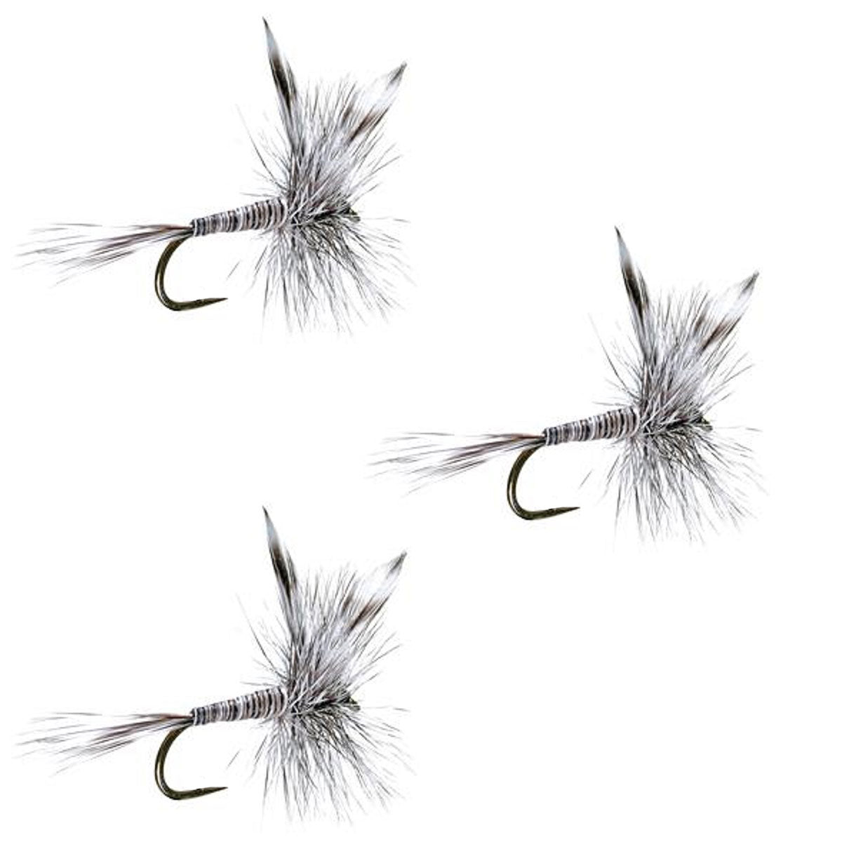 3 Pack Barbless Mosquito Classic Trout Dry Fly Fishing Flies - Hook Size 18 - Hazy Fly Fishing