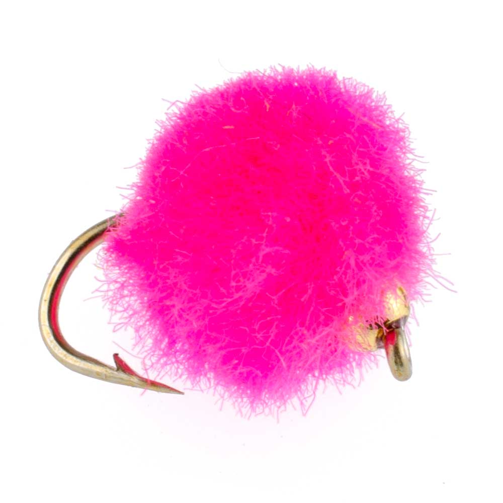 3 Pack Bead Head Hot Pink Egg Fly Fishing Flies - Hook Size 16 - Hazy Fly Fishing