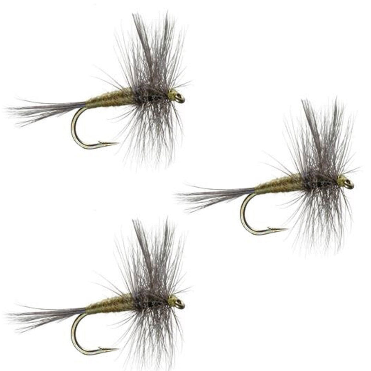 3 Pack Blue Wing Olive BWO Classic Dry Fly - Hook Size 16 - Hazy Fly Fishing