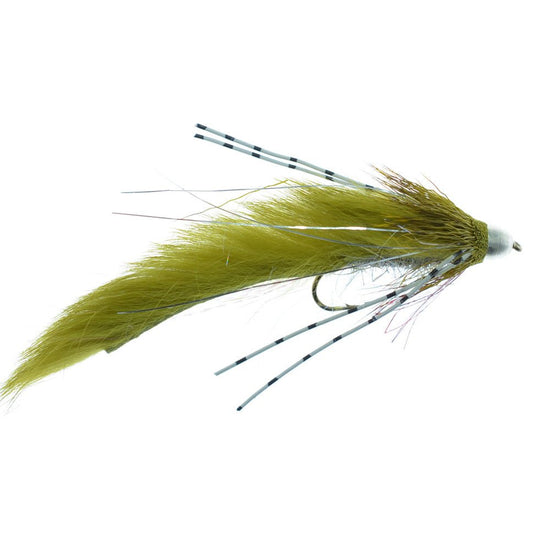3 Pack Cone Head Muddy Buddy Trout and Bass Streamer Fly Lunchables - Olive - Hook Size 4 - Hazy Fly Fishing