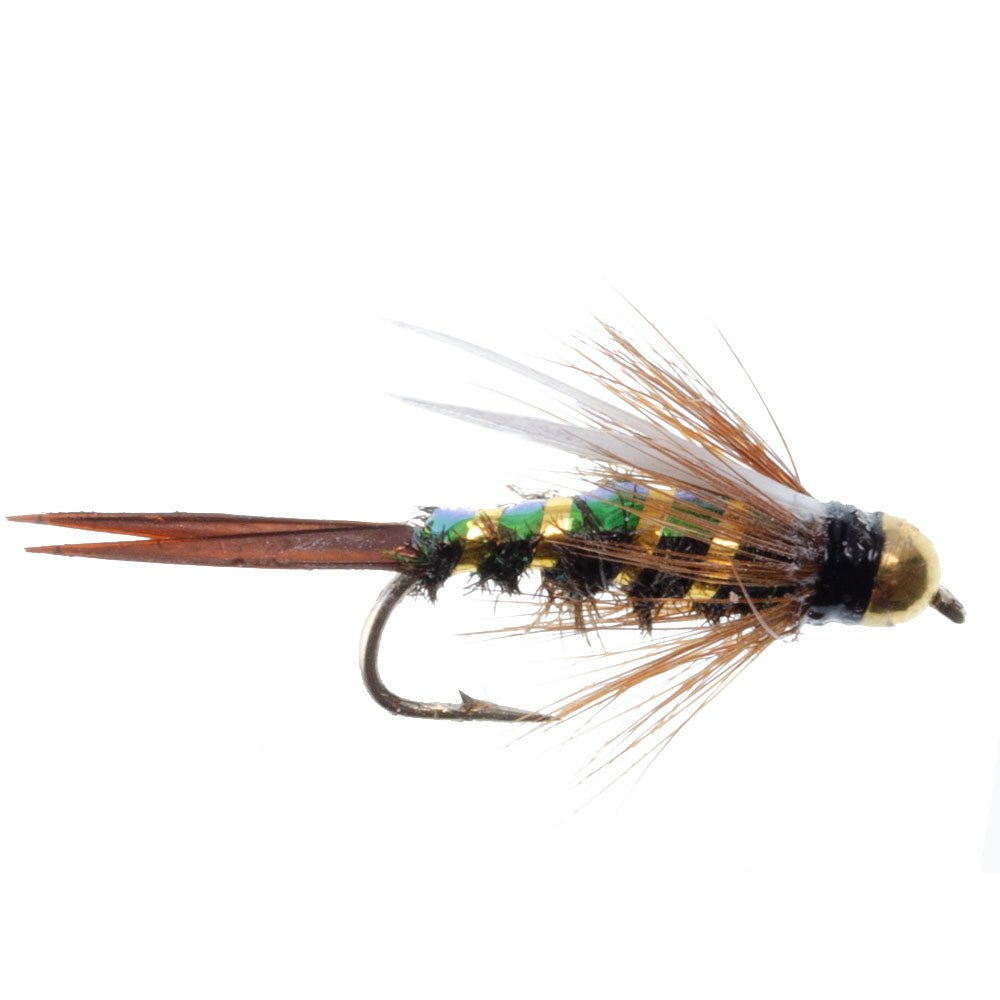 3 Pack Flash Back Tungsten Bead Head Prince Nymph Fly Fishing Flies - Hook Size 14 - Hazy Fly Fishing