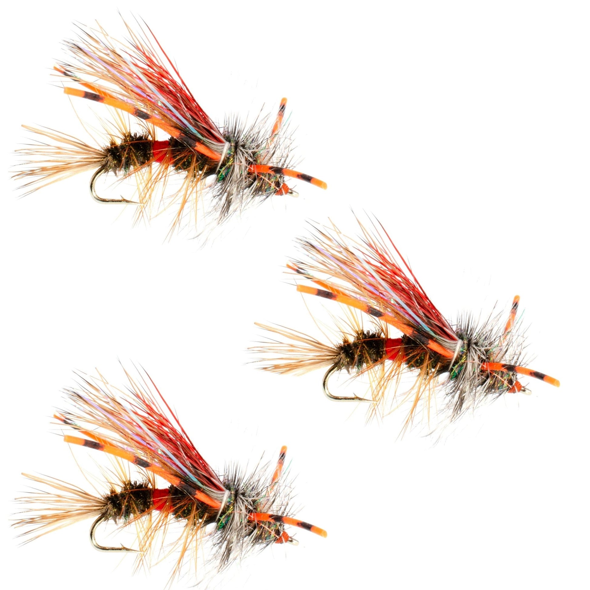 3 Pack Kaufmann's Royal Crystal Stimulator Rubber Legs Dry Fly - Hook Size 14 - Hazy Fly Fishing
