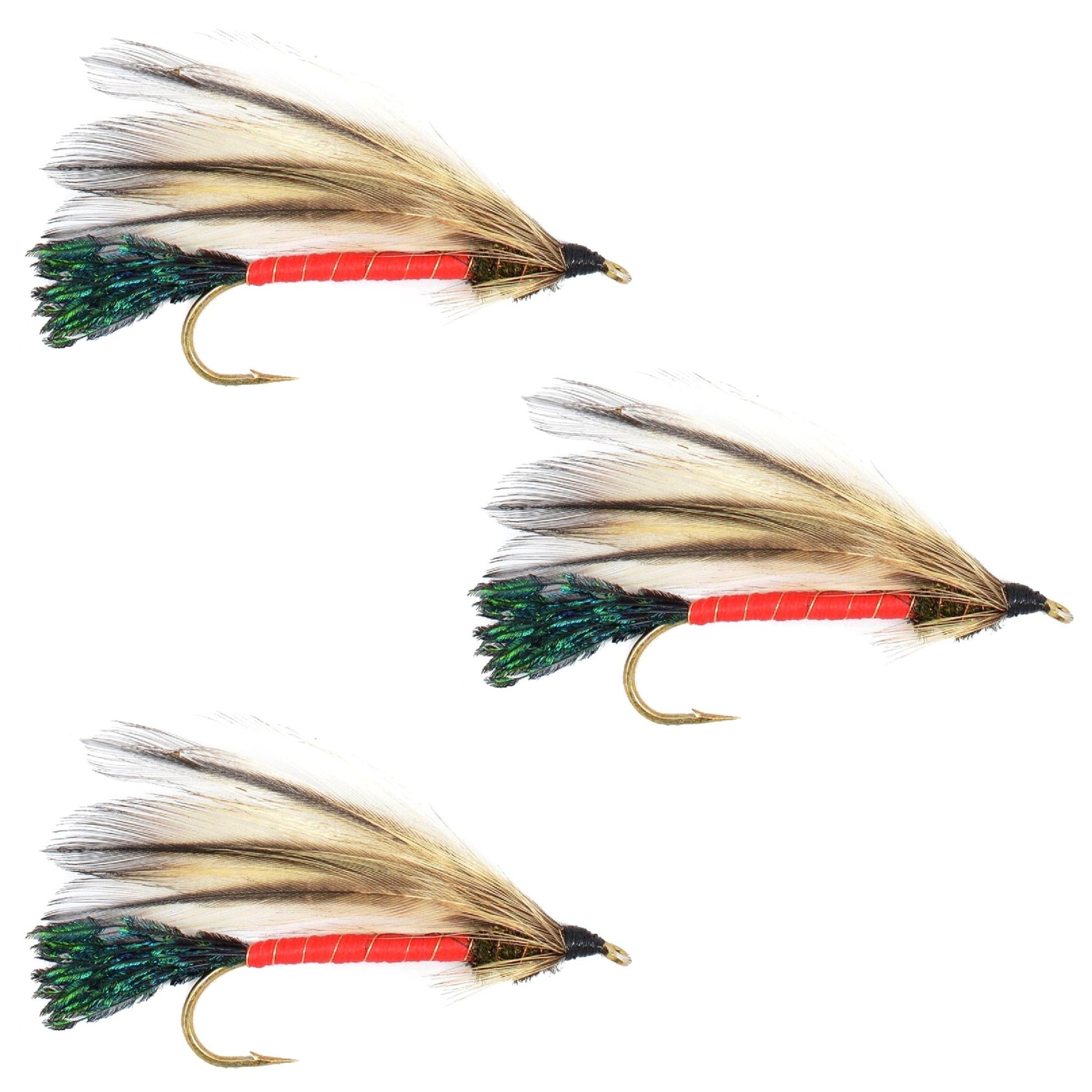 3 Pack Light Spruce Classic Trout and Bass Streamer Fly - Hook Size 4 - Hazy Fly Fishing