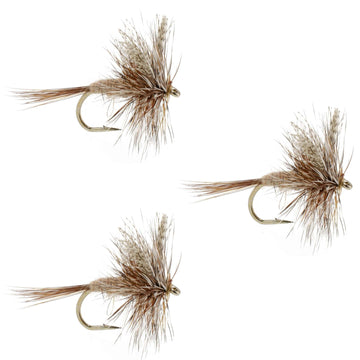 3 Pack March Brown Classic Dry Fly - Hook Size 16 - Hazy Fly Fishing