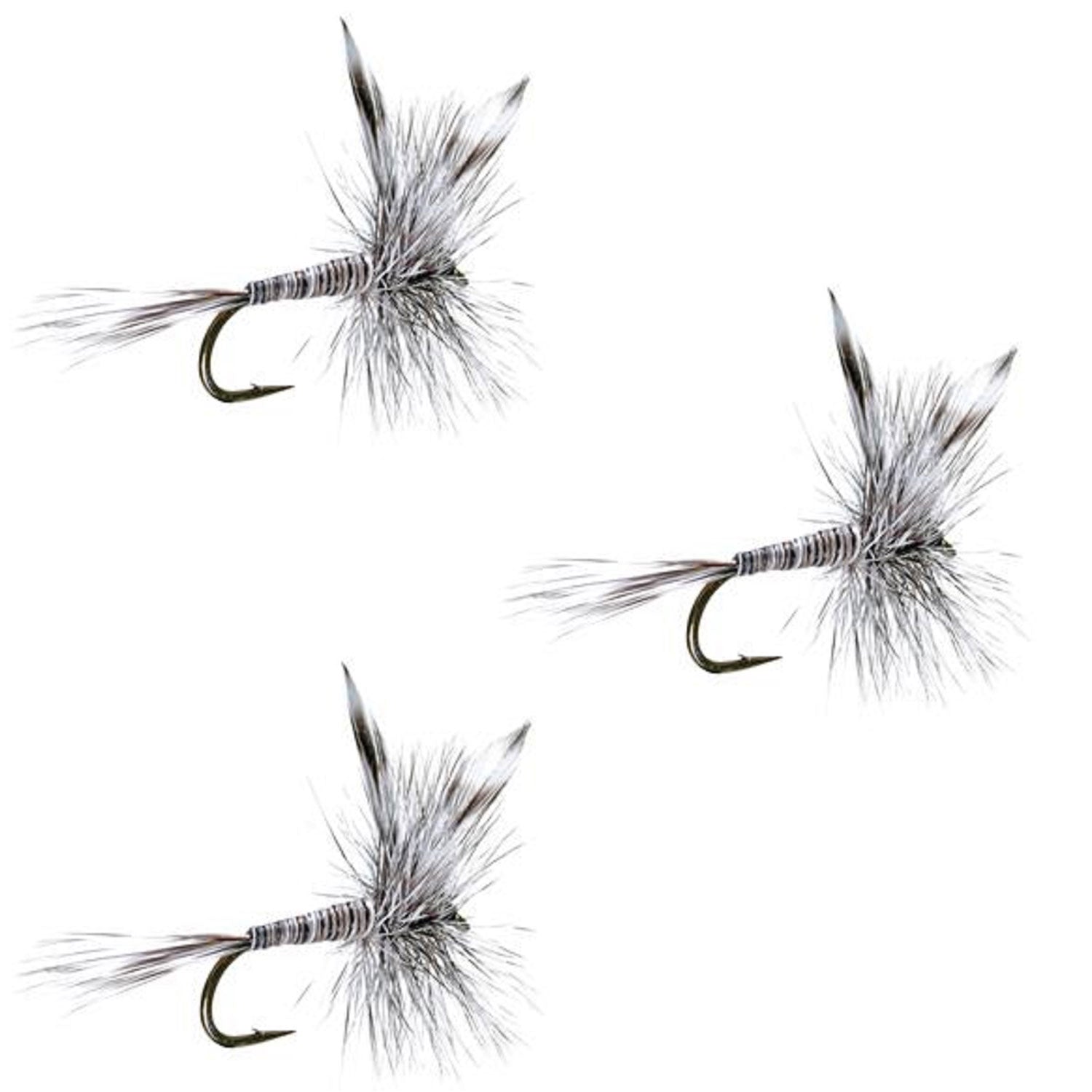3 Pack Mosquito Classic Trout Dry Fly Fishing Flies - Hook Size 10 - Hazy Fly Fishing
