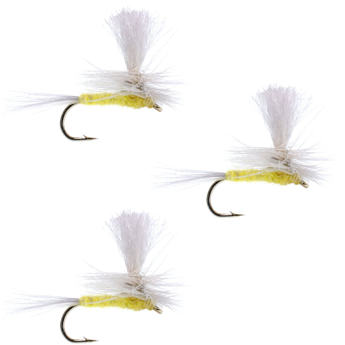 3 Pack Pale Morning Dun Parachute PMD Classic Dry Fly Hook Size 16 - Hazy Fly Fishing