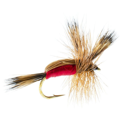 3 Pack Red Humpy Classic Hair Wing Dry Fly - Hook Size 10 - Hazy Fly Fishing