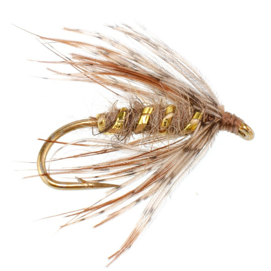 3 Pack Soft Hackle March Brown Partridge Fly Fishing Wet Flies - Hook Size 16 - Hazy Fly Fishing
