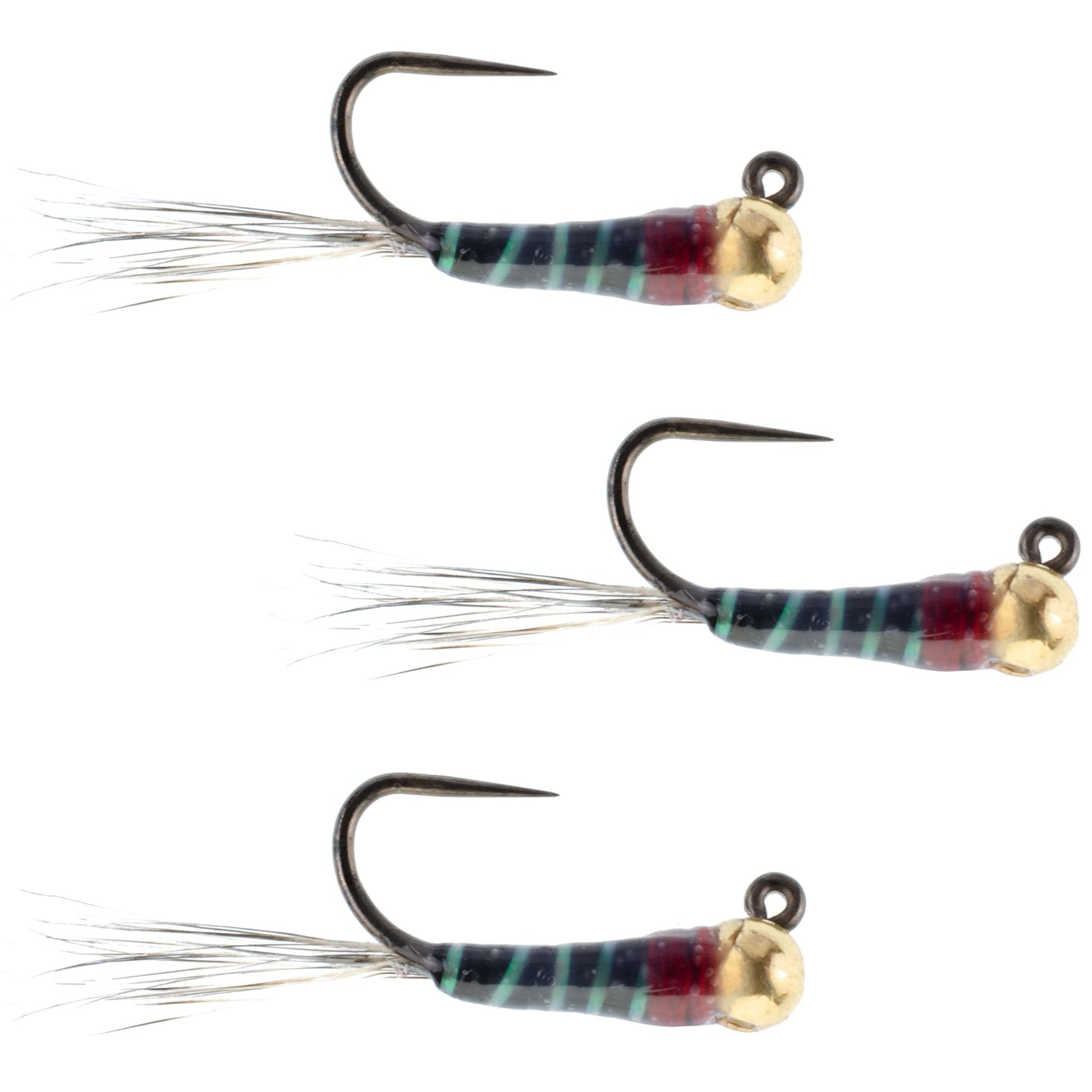 3 Pack Tungsten Bead Black Perdigon Tactical Jig Czech Euro Nymph Spanish Nymphing Fly - Hook Size 16 - Hazy Fly Fishing