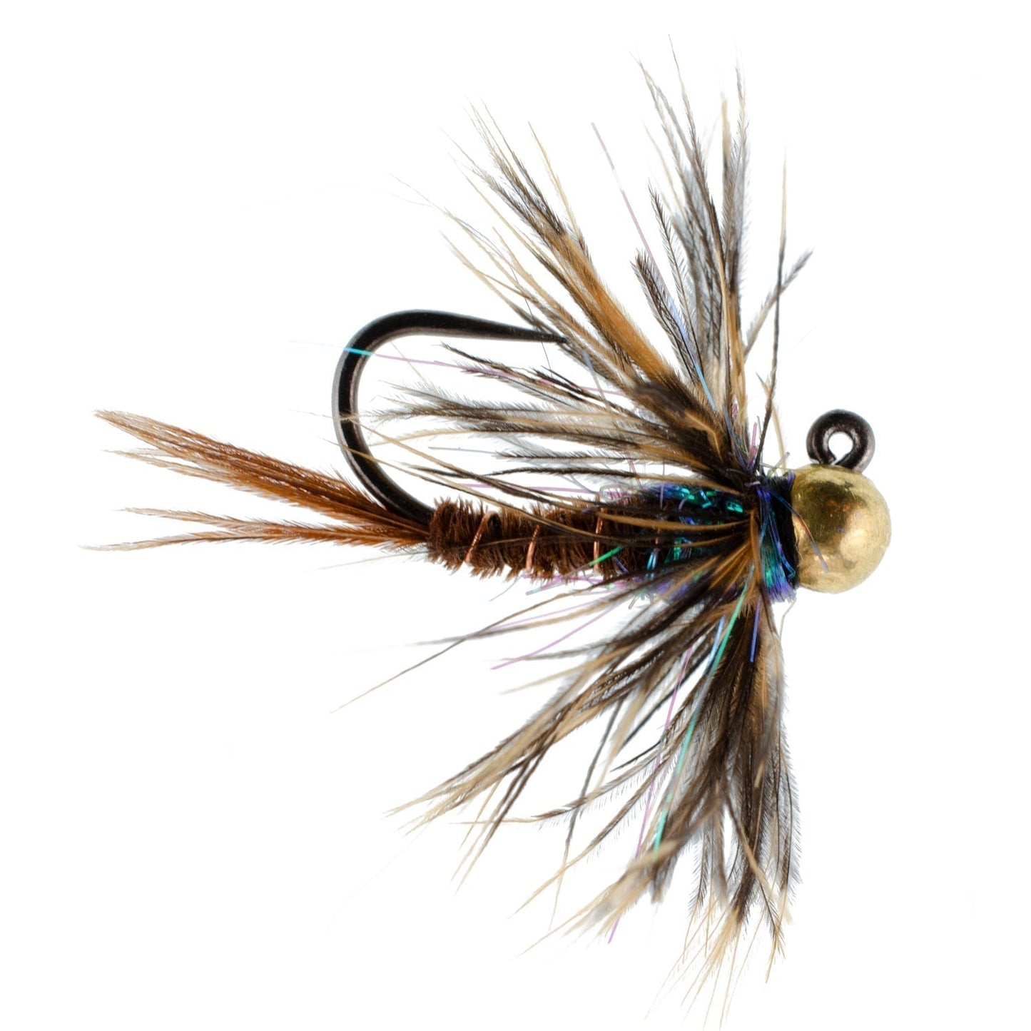 3 Pack Tungsten Bead Soft Hackle Pheasant Tail Tactical Jig Czech Nymph Euro Nymphing Fly - Hook Size 16 - Hazy Fly Fishing