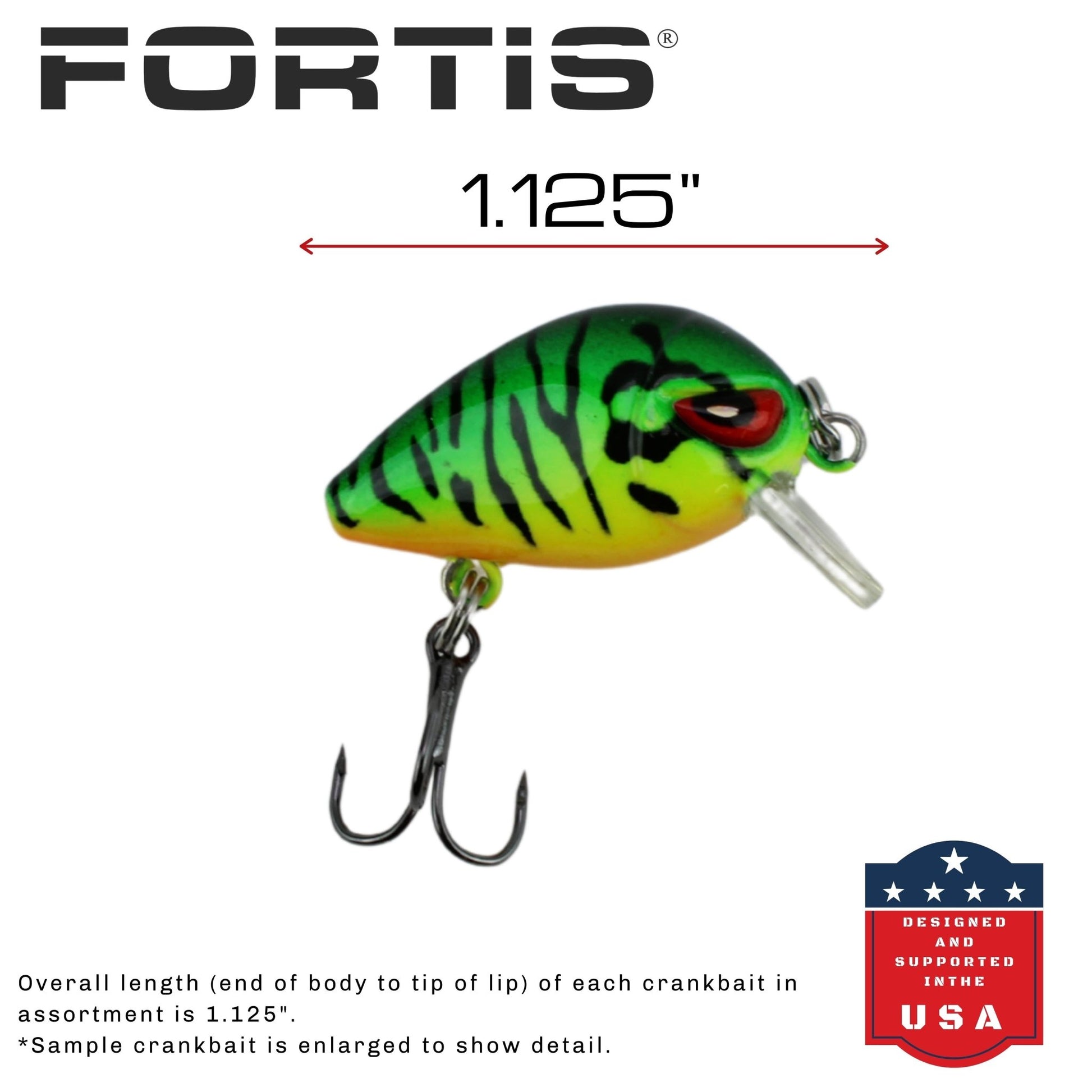 5pc Mini Crankbait Assortment, 1.25" Long | Floating | FORTIS - Hazy Fly Fishing
