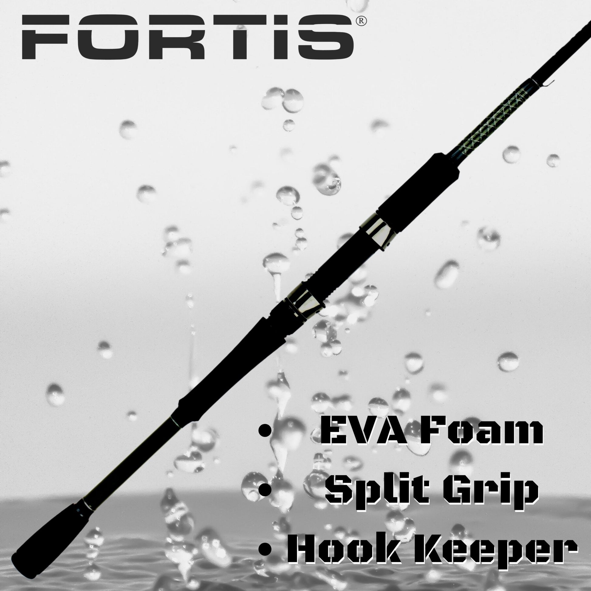 6' Fiberglass/Graphite Spinning Rod, Medium Heavy Action | 1 Piece | FORTIS - Hazy Fly Fishing