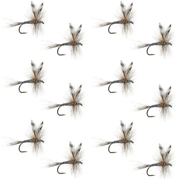 Adams Classic Dry Fly - 1 Dozen Flies Hook Size 14 - Hazy Fly Fishing