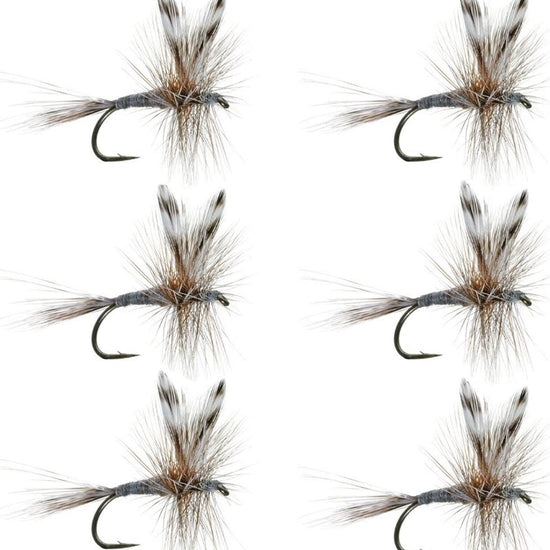 Adams Classic Dry Fly - 6 Flies - Hook Size 18 - Hazy Fly Fishing