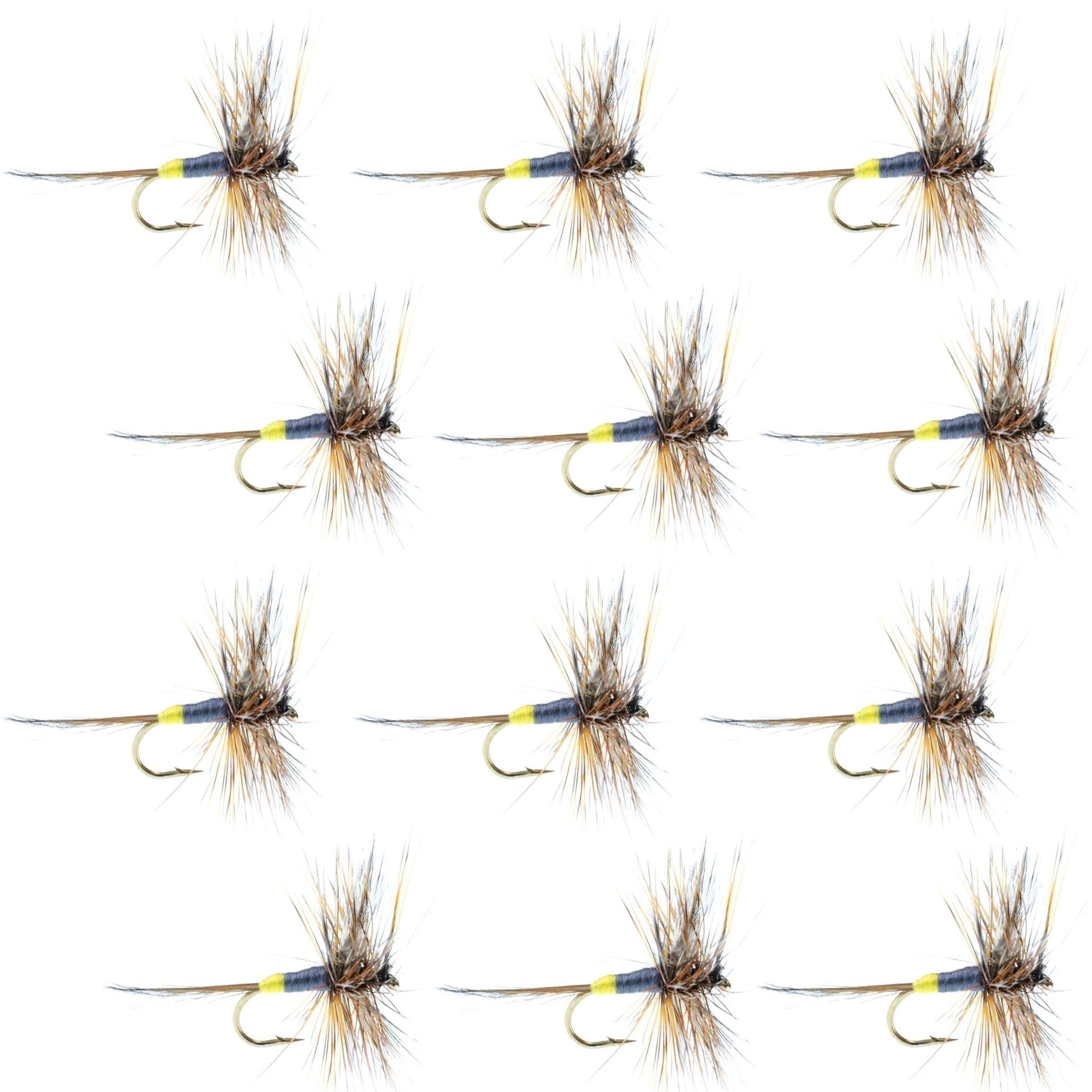 Adams Female Classic Dry Fly - 1 Dozen Flies - Hook Size 14 - Hazy Fly Fishing
