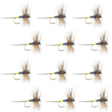Adams Female Classic Dry Fly - 1 Dozen Flies - Hook Size 14 - Hazy Fly Fishing