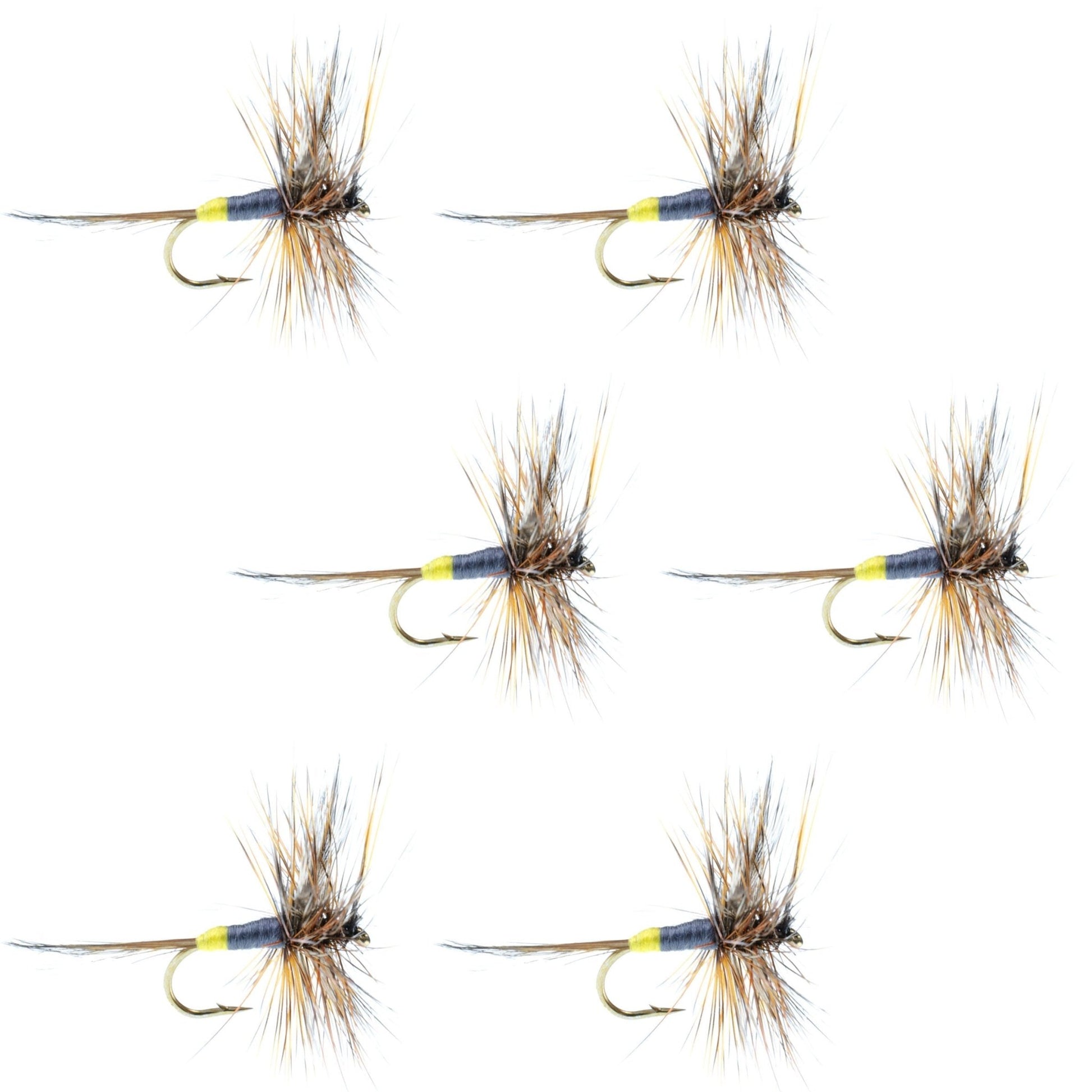 Adams Female Classic Dry Fly - 6 Flies - Hook Size 12 - Hazy Fly Fishing