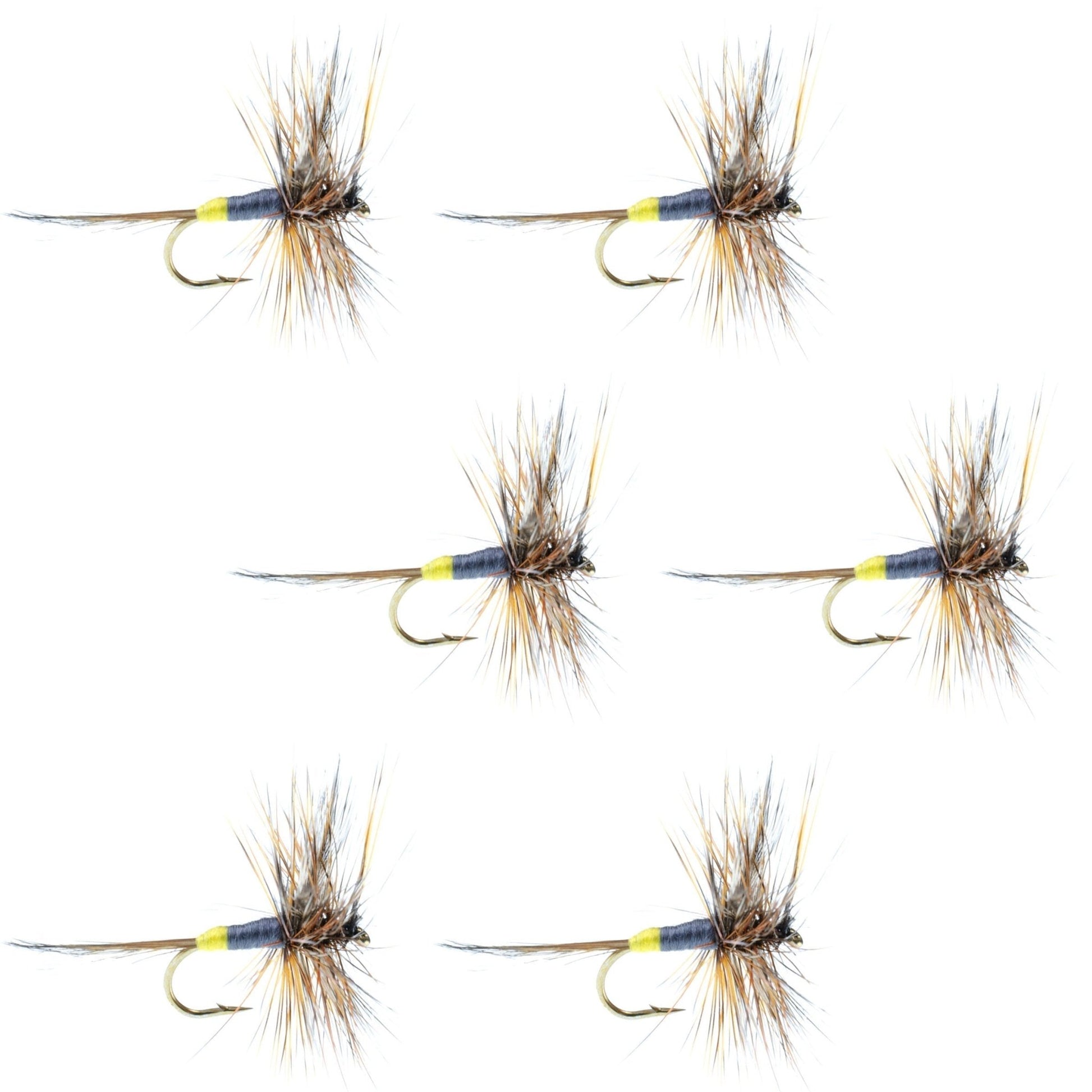 Adams Female Classic Dry Fly - 6 Flies - Hook Size 16 - Hazy Fly Fishing