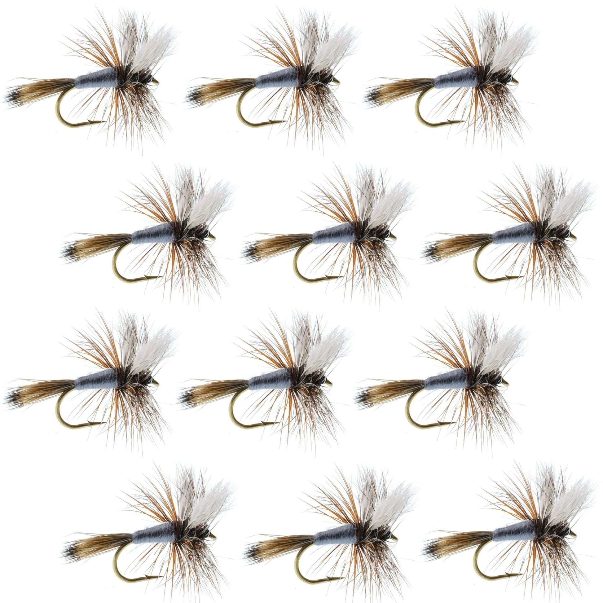 Adams Wulff Classic Dry Fly 1 Dozen Flies Hook Size 12 - Hazy Fly Fishing