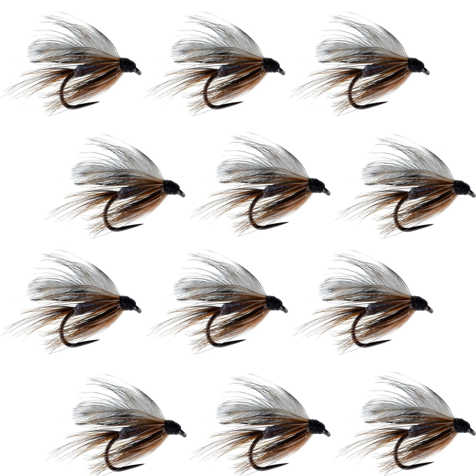 Barbless Adams Classic Wet Fly Fly Fishing Flies - 1 Dozen Flies Hook Size 14 - Hazy Fly Fishing