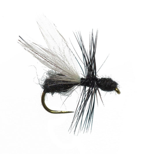 Barbless Black Fur Flying Ant Terrestrial Trout Dry Fly Fishing Flies - 6 Flies Hook Size 14 - Hazy Fly Fishing