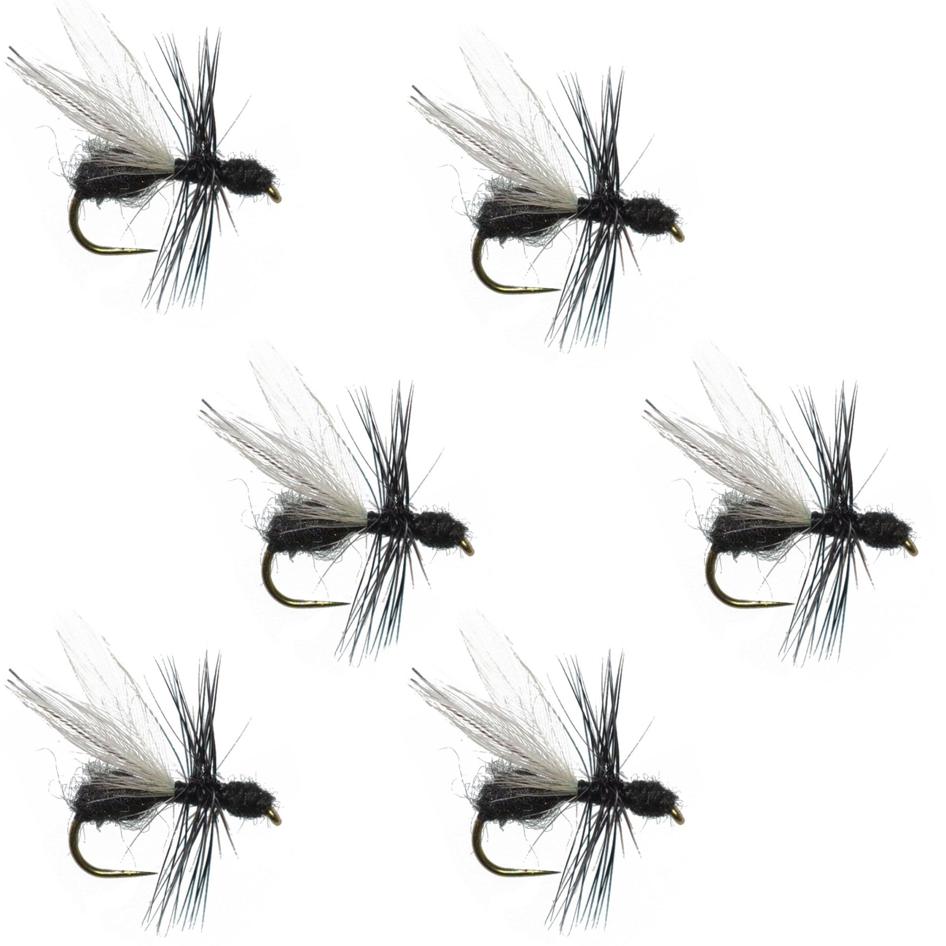 Barbless Black Fur Flying Ant Terrestrial Trout Dry Fly Fishing Flies - 6 Flies Hook Size 14 - Hazy Fly Fishing
