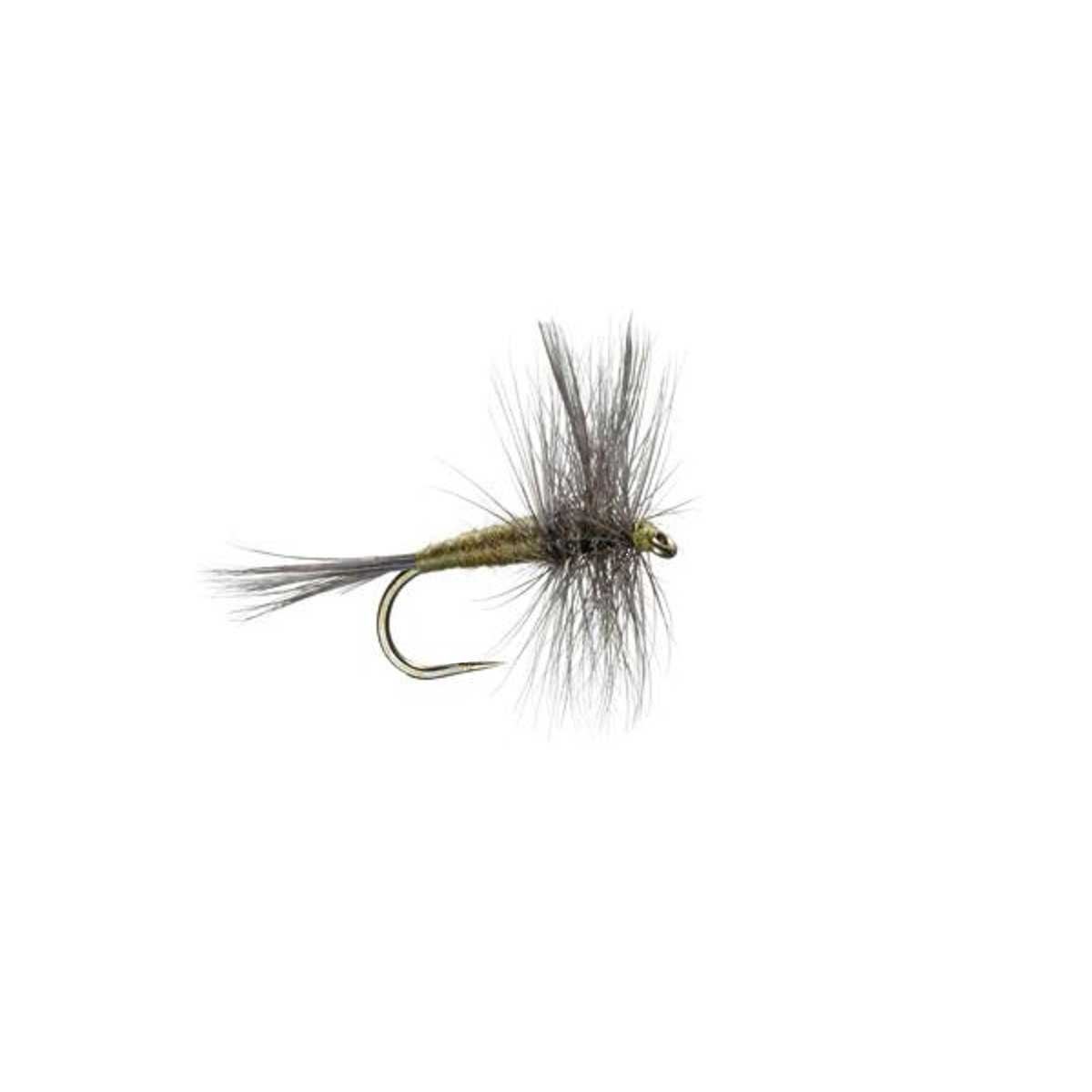 Barbless Blue Winged Olive BWO Classic Trout Dry Fly Fishing Flies - Set of 6 Flies Size 14 - Hazy Fly Fishing