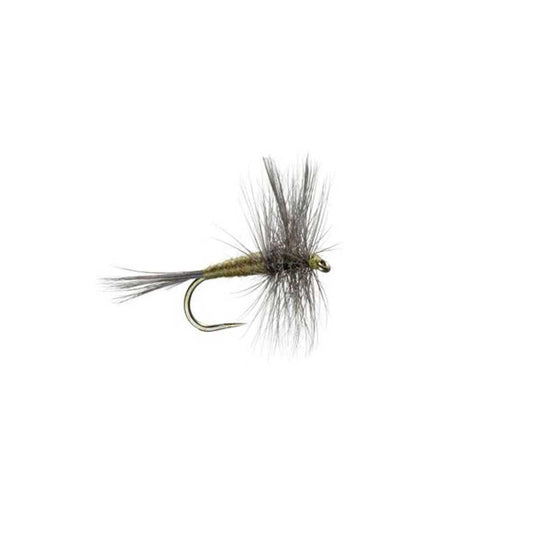Barbless Blue Winged Olive BWO Classic Trout Dry Fly Fishing Flies - Set of 6 Flies Size 14 - Hazy Fly Fishing