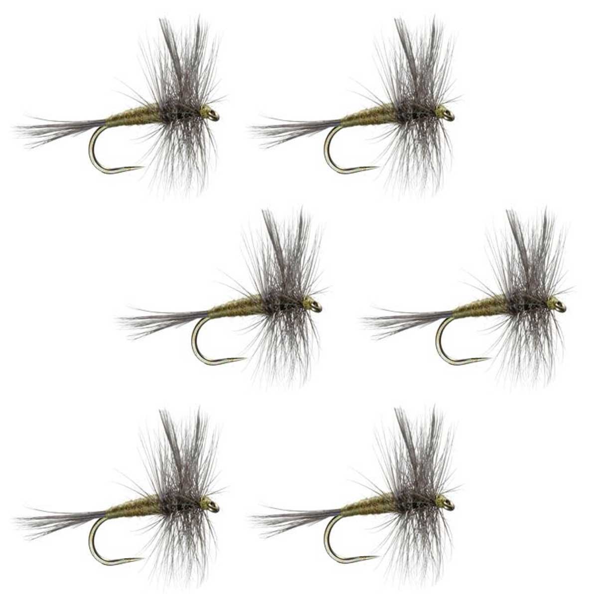 Barbless Blue Winged Olive BWO Classic Trout Dry Fly Fishing Flies - Set of 6 Flies Size 18 - Hazy Fly Fishing