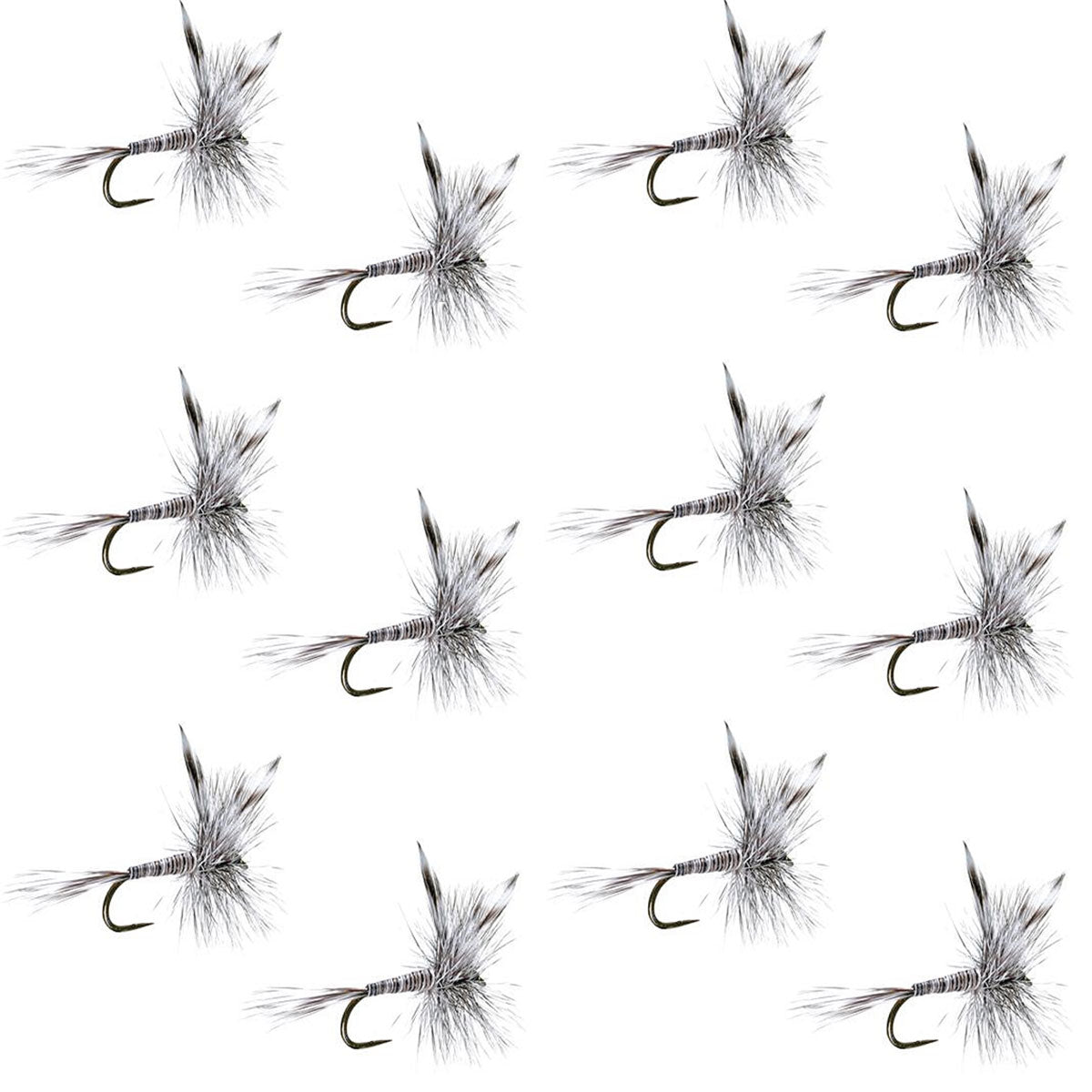 Barbless Mosquito Classic Trout Dry Fly Fishing 1 Dozen Flies - Hook Size 18 - Hazy Fly Fishing