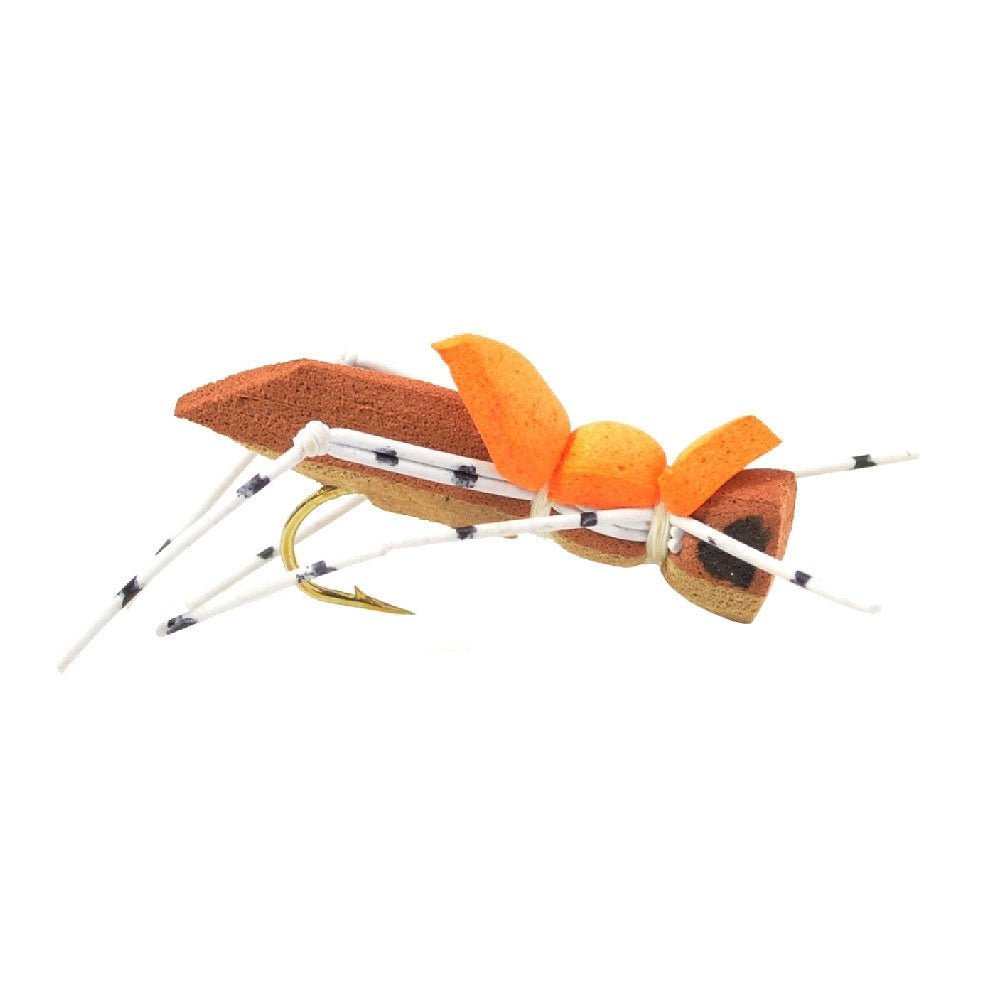 Basics Collection - Foam Hoppers Dry Fly Assortment - 10 Dry Fishing Grasshopper Flies - 5 Patterns - Hook Size 10 - Hazy Fly Fishing