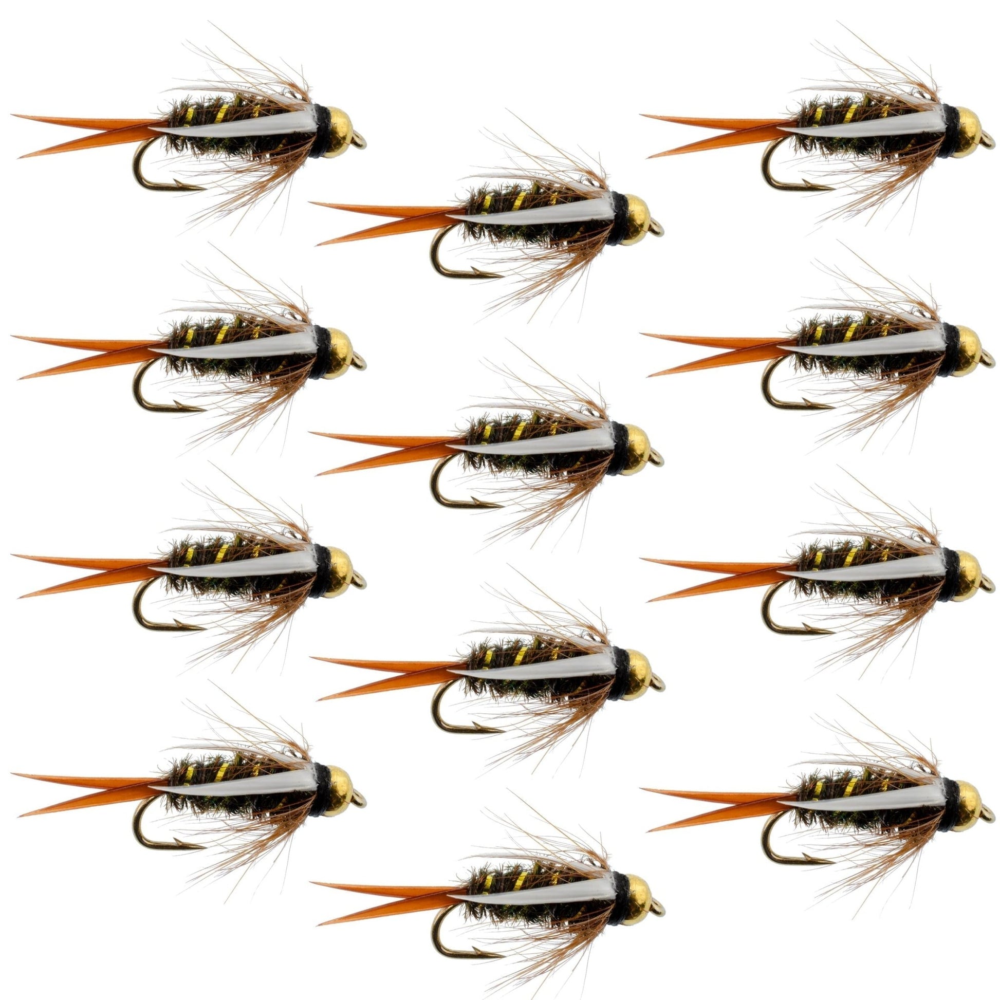 Bead Head Prince Nymph Fly Fishing Flies - 1 Dozen Flies Hook Size 16 - Hazy Fly Fishing