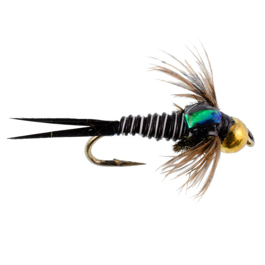 Bead Head Zebra Copper John Nymph Fly Fishing Flies - 1 Dozen Flies Hook Size 14 - Hazy Fly Fishing