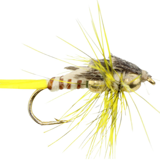Beaded Stonefly, size 12 | Yellow | Qty. 6 | Wild Water Fly Fishing - Hazy Fly Fishing