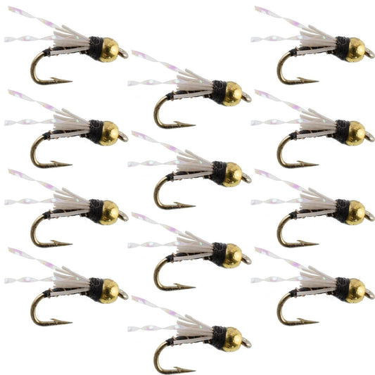 Beadhead Black 3 Dollar Dip Serendipity Wet Fly Fishing Flies - 1 Dozen Flies Hook Size 18 - Hazy Fly Fishing