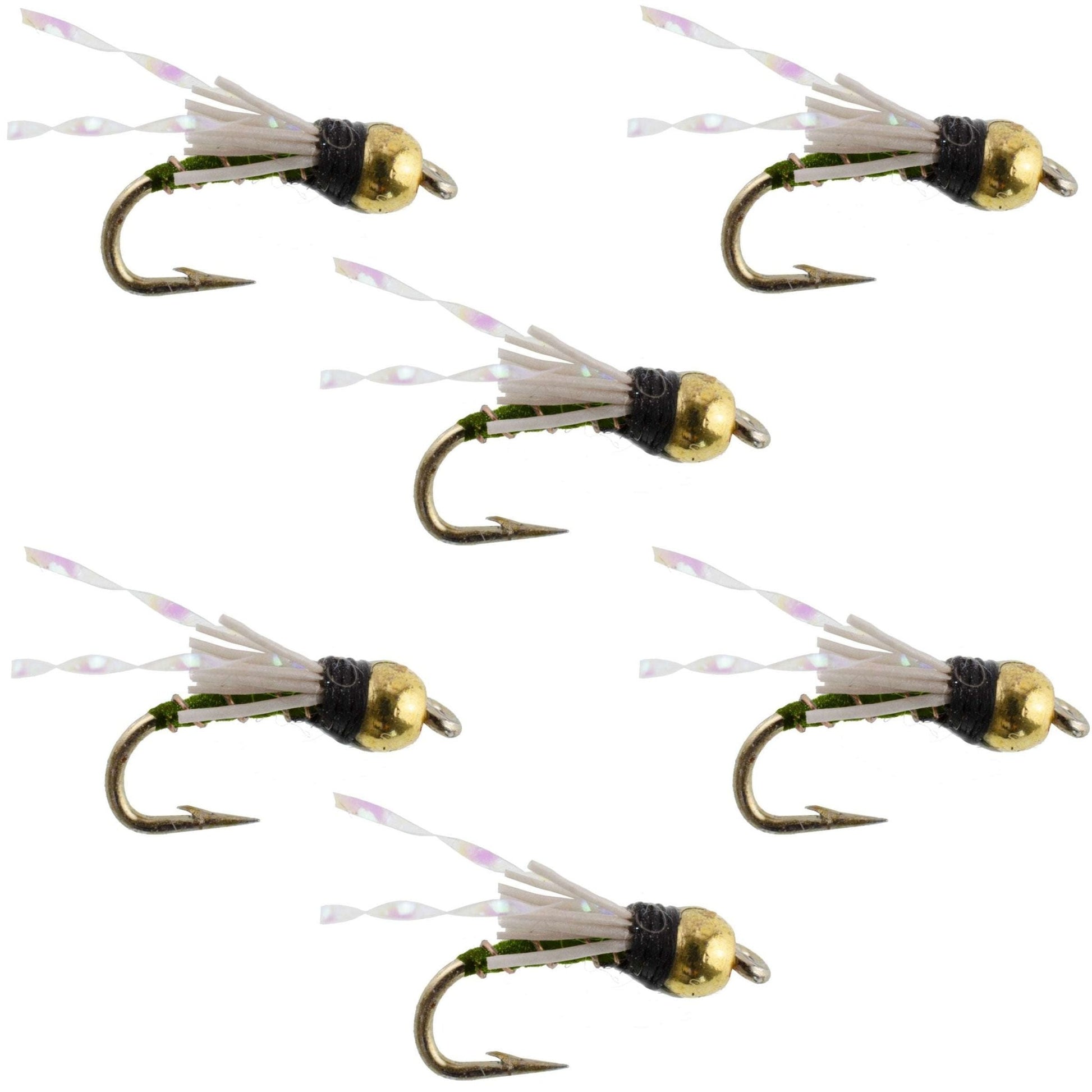 Beadhead Olive 3 Dollar Dip Serendipity Wet Fly Fishing Flies - 6 Flies Hook Size 18 - Hazy Fly Fishing