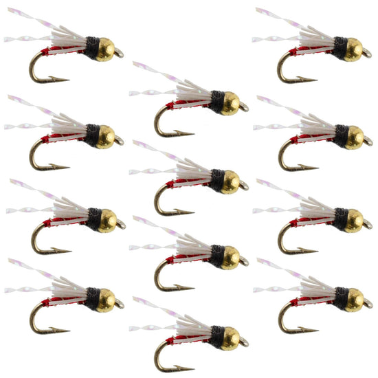 Beadhead Red 3 Dollar Dip Serendipity Wet Fly Fishing Flies - 1 Dozen Flies Hook Size 18 - Hazy Fly Fishing