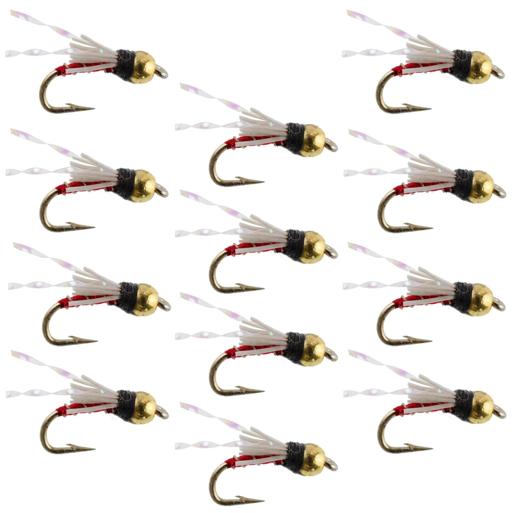 Beadhead Red 3 Dollar Dip Serendipity Wet Fly Fishing Flies - 1 Dozen Flies Hook Size 18 - Hazy Fly Fishing