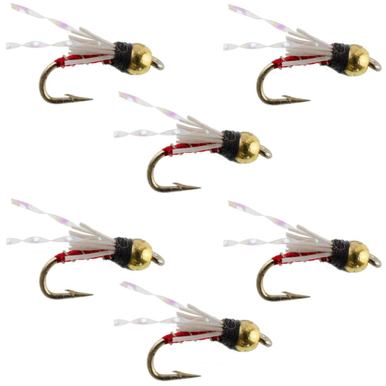 Beadhead Red 3 Dollar Dip Serendipity Wet Fly Fishing Flies - 6 Flies Hook Size 16 - Hazy Fly Fishing