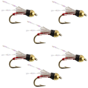 Beadhead Red 3 Dollar Dip Serendipity Wet Fly Fishing Flies - 6 Flies Hook Size 16 - Hazy Fly Fishing