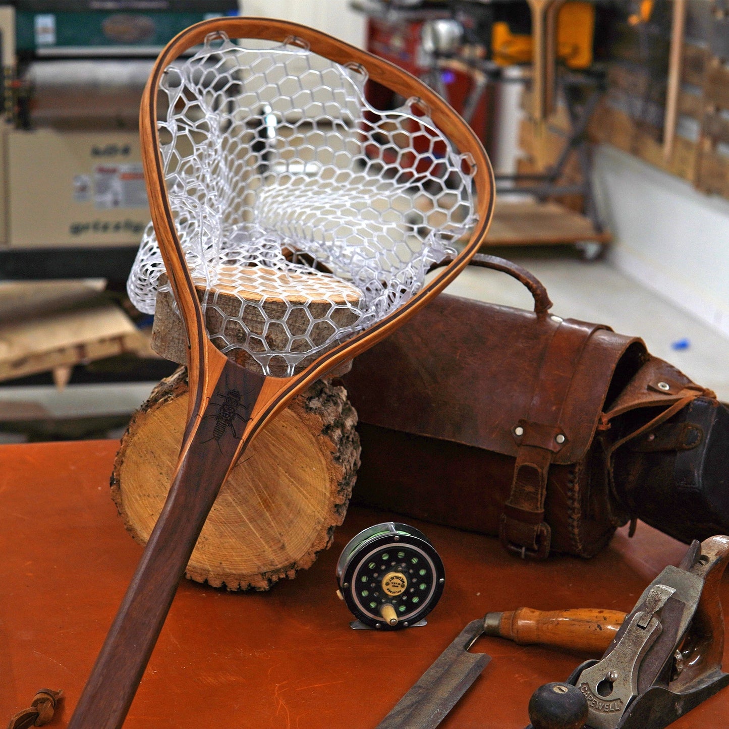 Big Dipper 24"x17" - Stonefly Engraved - Natural Fly Fishing Traditional Landing Net - Handcrafted & Made in USA - Hazy Fly Fishing