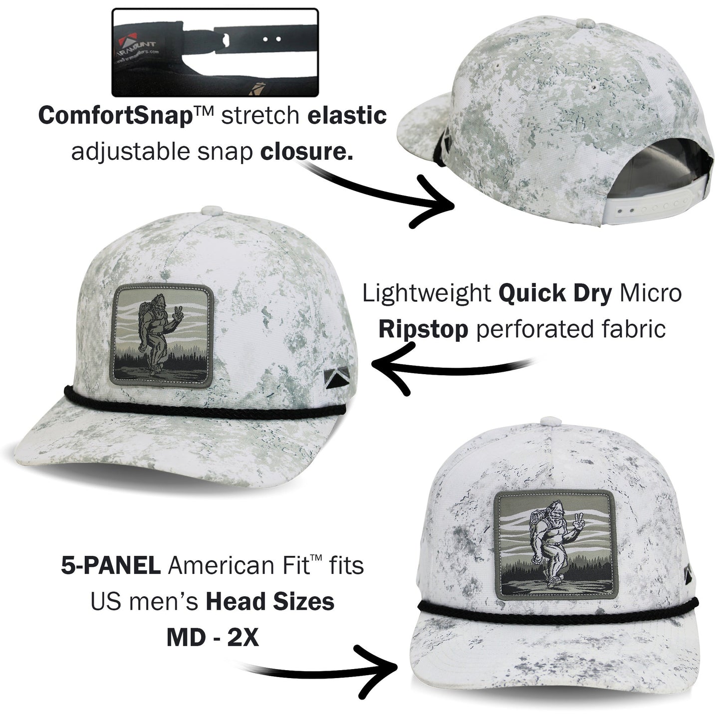 Bigfoot Backpacker 5 - Panel Rope Cap - Hazy Fly Fishing