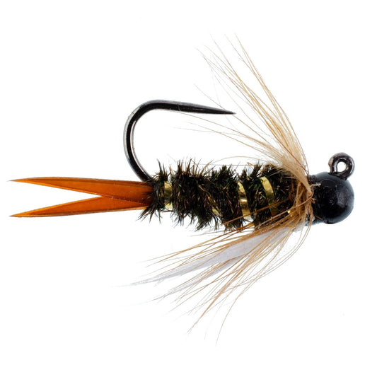 Black Tungsten Bead Prince Jig Assortment Tactical Czech Nymph Euro Nymphing Fly - 9 Flies Sizes 12, 14, 16 - Hazy Fly Fishing